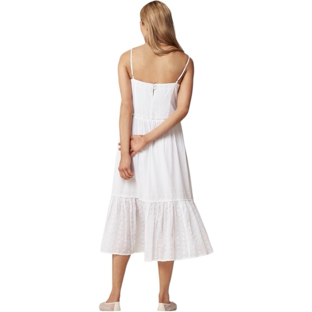 NWT J.Crew Sorrento Organic White Embroidered Cotton Midi Sundress Size M - Picture 2 of 9